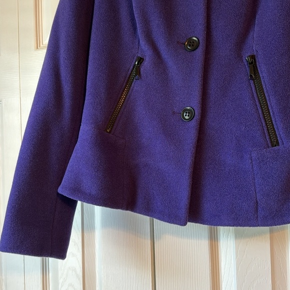 NWT Lafayette 148 Purple Wool-Blend Mandarin Collar Evening Jacket sz 6 - Picture 6 of 14